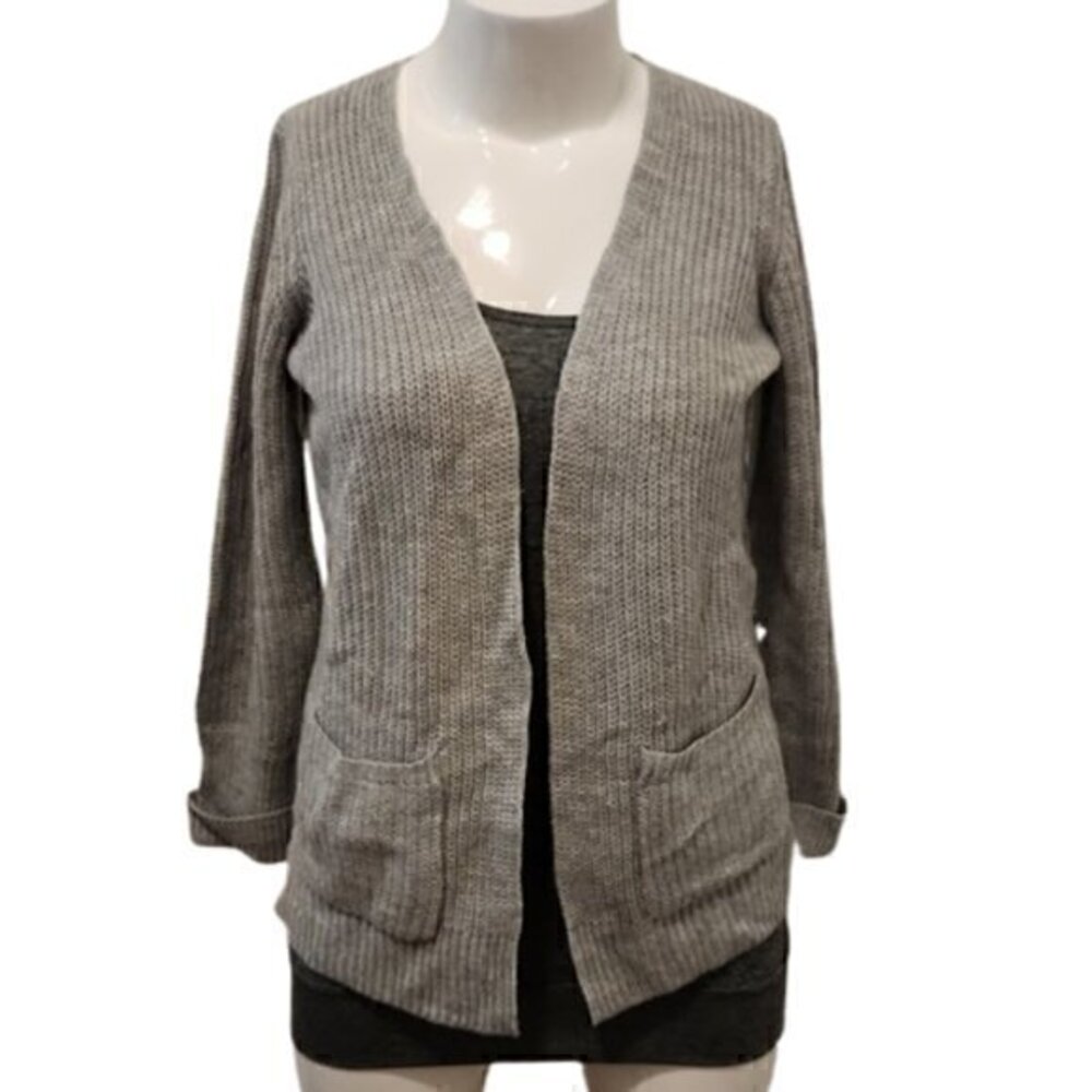[Almost Famous] Gray Open Cardigan with Pockets - Size L